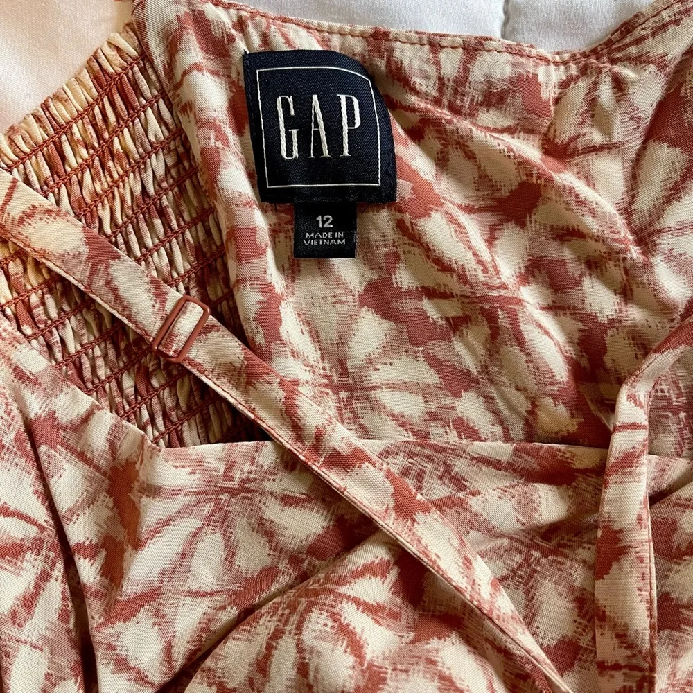 GAP Floral Midi Dress in Rust and Cream Size 12 - Picture 5 of 5